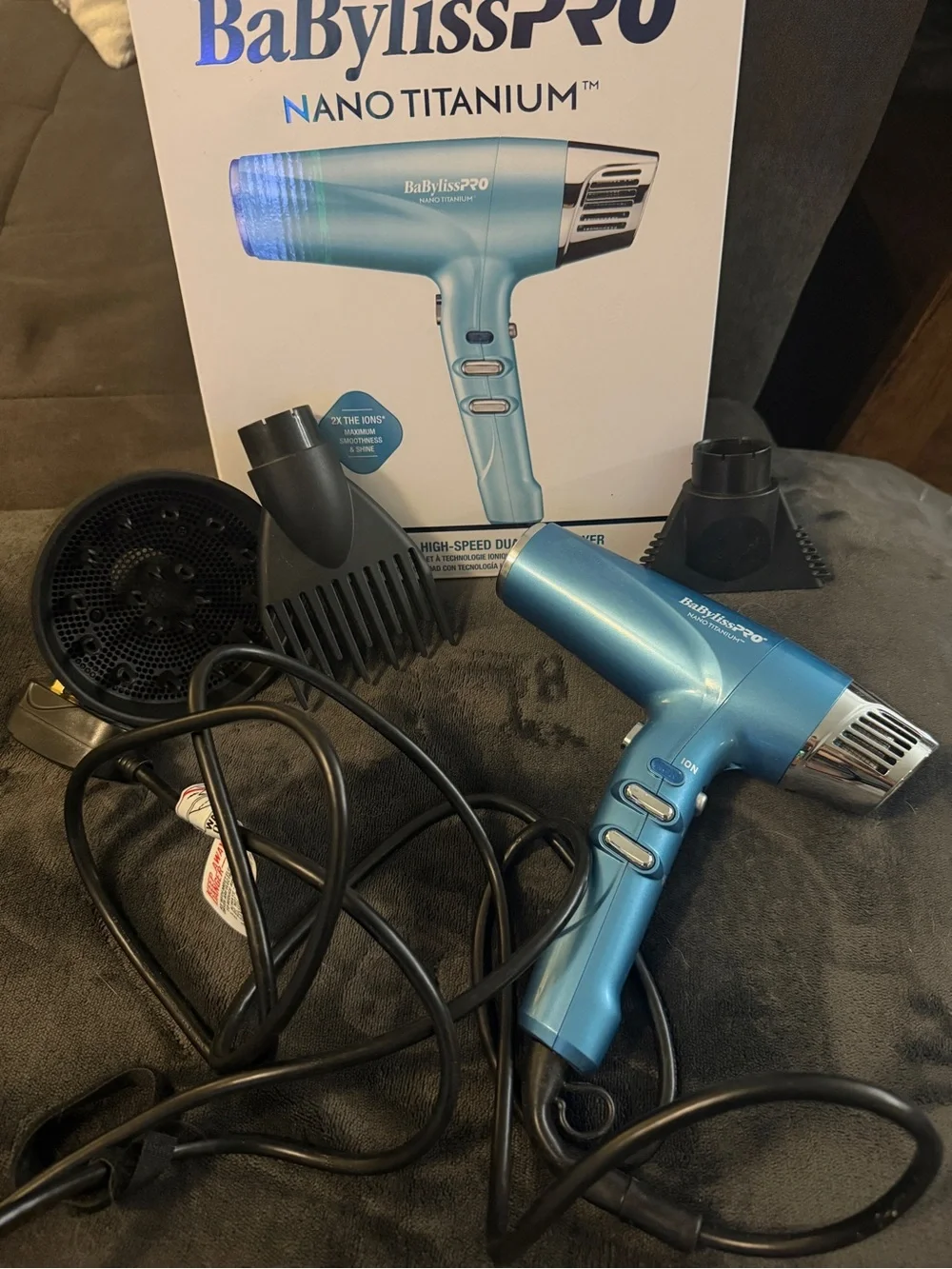 BaBylissPRO Nano Titanium Professional High-Speed Dual Ionic Hair Dry
